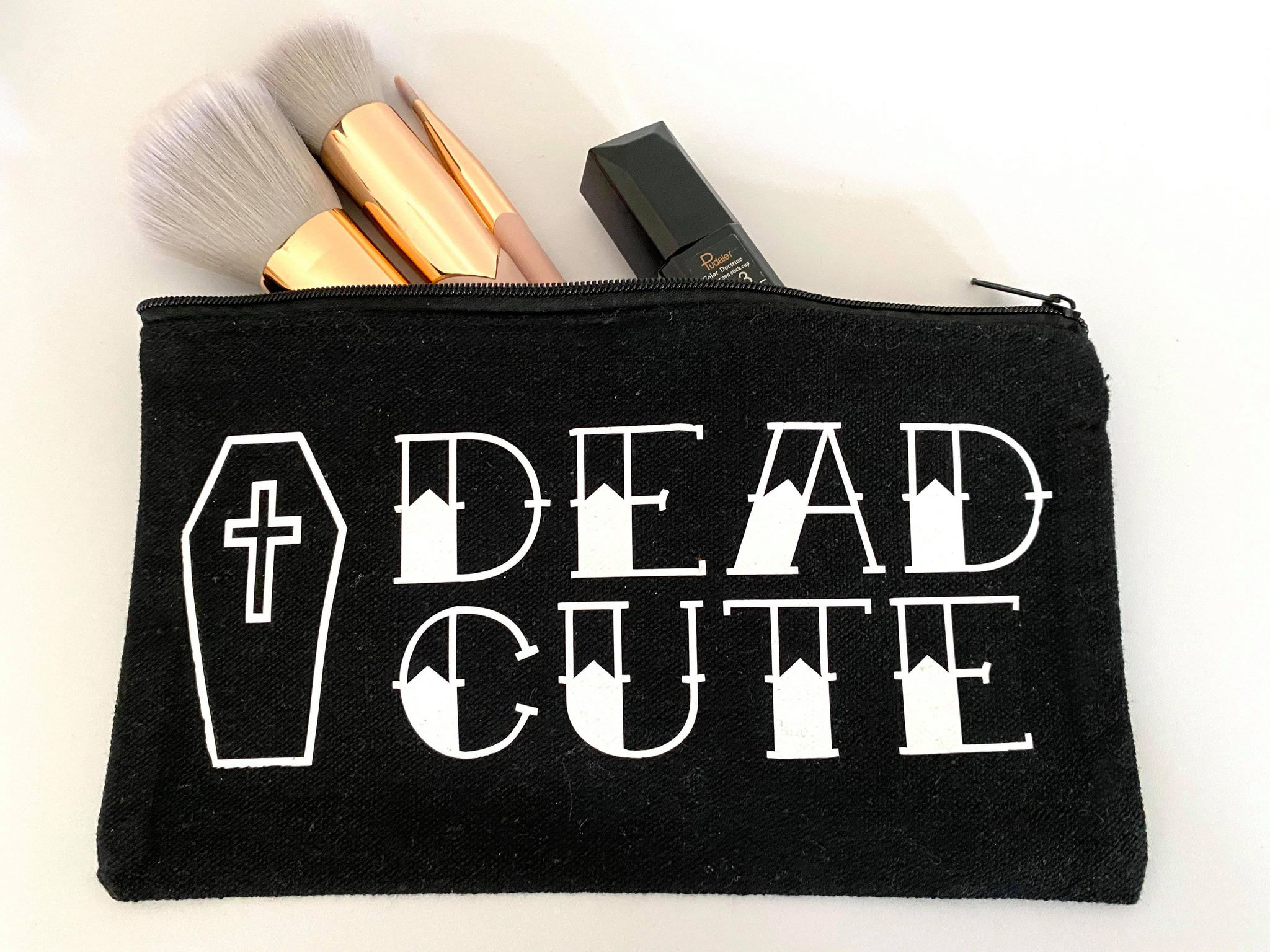 Dead Cute Canvas Makeup Bag